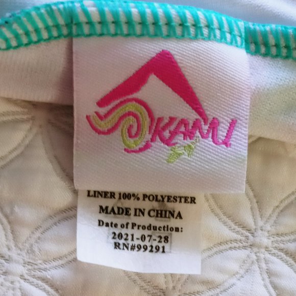 NEW Girls SZ14 One Piece Flamingo Bathing Suit Turquoise - Picture 7 of 10